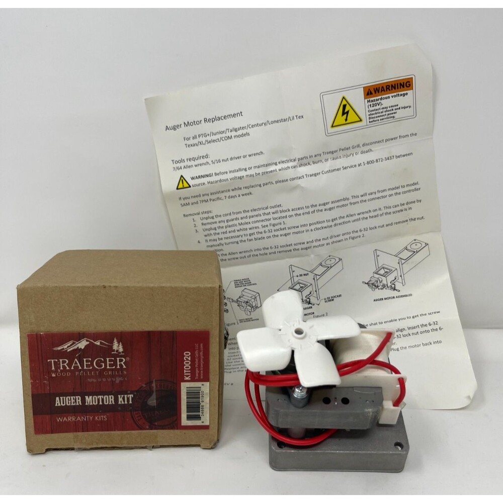 Traeger OEM Replacement Steel Auger Motor Wood Pellet Smoker KIT0020 Brn100 NEW
